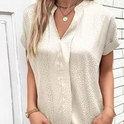 Stylecast X Slyck Mandarin Collar Extended Sleeves Top-image-9