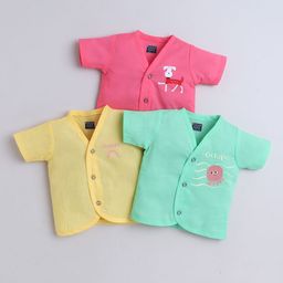 Polka Tots Kids Pack Of 3 Cotton Half Sleeves Jhabla-picture-45