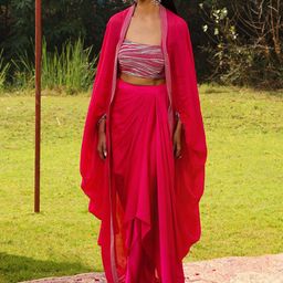 AJIESH OBEROI Embordered Pure Cotton Top With Skirt Co-Ords-image-6
