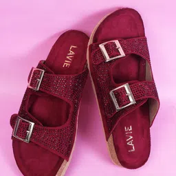 Lavie Women Printed Open Toe Flats with Buckles-5