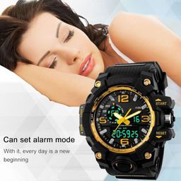 Otage Men Patterned Dial & Textured Straps Analogue and Digital Watch Otg- 1155 Gold image 2