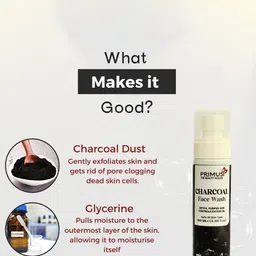 PRIMUS Charcoal Face Wash With Activated Charcoal Extract- 100 ml image 2