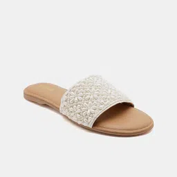 R&B Women Embellished Beaded Open Toe Flats-image-77