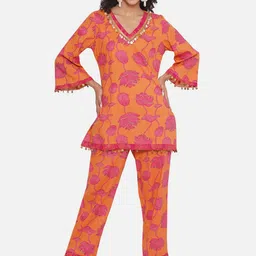bellamia V- Neck Printed Tunic With Trouser Co-Ords-image-11