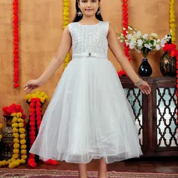 HERE&NOW Girls Embellished Sequined Gown Dress-image-95