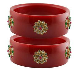 Vidhya Kangan Red Plastic Bangles-image-121