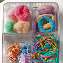 LYTIX Girls Pack Of 30 Soft Elastic Bands Hair Ties & Mini Claw Clips - Assorted-image-94