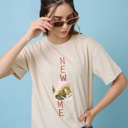 Mast & Harbour Women Printed Raw Edge T-shirt-image-79