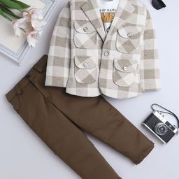 FOURFOLDS Boys Checked 3-Piece Suit-image-75