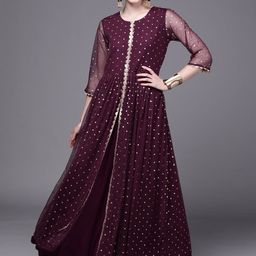 Ahalyaa A-Line Maxi Ethnic Dresses-image-3