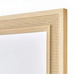 Home Centre Reflection Grooved Beige Textured Bordered RectangularWallMirror image 5