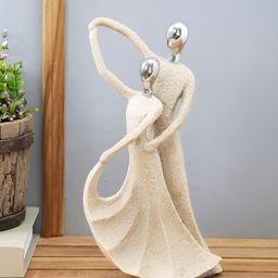 Myntra Elegant Homes Silver-Toned & Beige Love Couple Figurine Showpiece-image-27