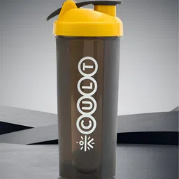 CULT Black & Yellow Single Plastic Printed Water Bottle-55