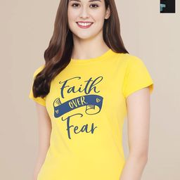 Mast & Harbour Women Typography 2 Printed Applique T-shirt-image-64