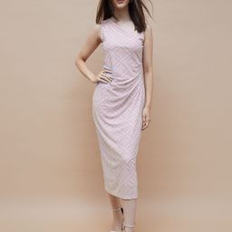 Ginger by Lifestyle Women Checked Ruched Sheath Midi Dress-picture-43