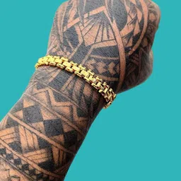 Dynamic Retail Global Men's Gold Pleated Link Bracelet-image-53
