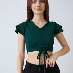 SZN Flutter Sleeve Crop Top-2