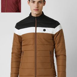 Van Heusen Sport Men Colourblocked Reversible Mock Collar Puffer Jacket-image-33