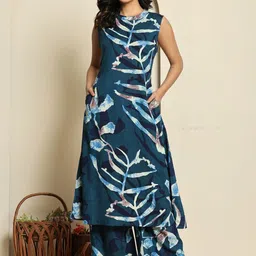 INDYES Printed Boat Neck Tunic With Trousers Co-Ords-picture-54