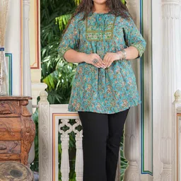 IKRASS Printed Tie-Up Neck Kurtis-45