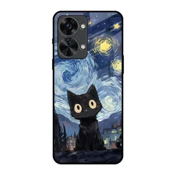 QRIOH Midnight Whiskers Quirky Printed Oneplus Nord 2T Silicone Mobile Back Case-picture-49