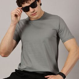 Rodzen Men Pure Cotton Applique T-shirt-image-83