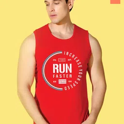 WOOSTRO Pack Of 2 Printed Pure Combed Cotton Gym VestsVWS26(ENJOY ORANGE)(RUN RED)-image-39