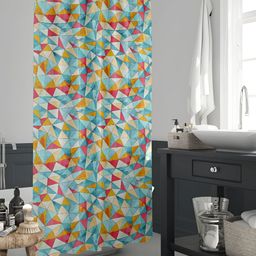 ArtzFolio Blue & Yellow Printed Waterproof Shower Curtain-image-61