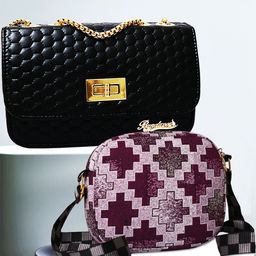 BANDICOOT Embellished Structured Sling Bag with Quilted-image-2