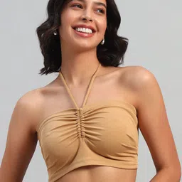The Roadster Lifestyle Co Solid Halter Neck Bralette Top-17