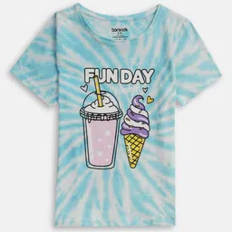 BONKIDS Girls Typography Printed Extended Sleeves Applique T-shirt-14