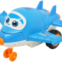 Transformer Robot Aeroplane Pull and Push Back Friction Toy for Kids-12