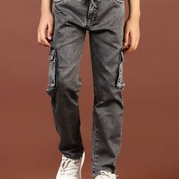 V-Mart Boys Light Fade Cargo Styles Jeans-image-46