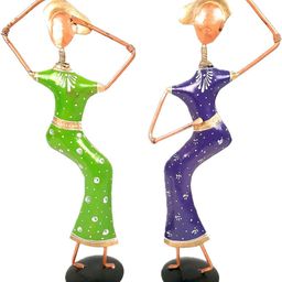 apka mart Set of 2 Multicoloured Dancing Girl Figurines Showpiece-picture-13