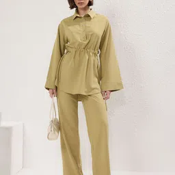 Trendyol Shirt Collar Top With Trousers-image-32