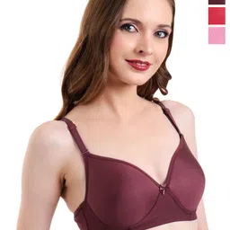 INGRID Pack Of 3 Medium Coverage Heavily Padded Cotton Bra-24