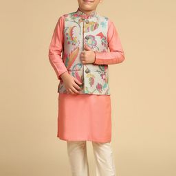 KISAH Boys Floral Printed Straight Kurta with Pyjamas-90