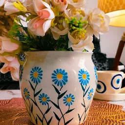 NIYARA White & Blue Printed Planter-image-21