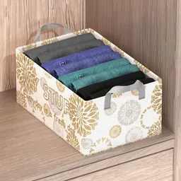 Kuber Industries White Printed Foldable Drawer Organisers image 1