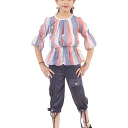 KIDDRESS Kids-Unisex Multi Poly Georgette Clothing Set-picture-50