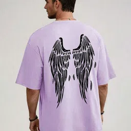 Kotty Men Graphic Printed Round Neck Cotton Oversized T-shirt-image-17