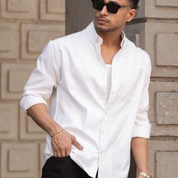 Powerlook Men Spread Collar Solid Cotton Casual Shirt-image-64