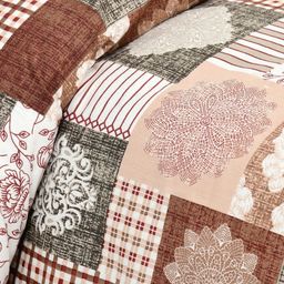 BED-SHEET.COM Peach-Coloured Printed 140 TC Cotton King Bedsheet Set 2.54 m x 2.74 m image 5