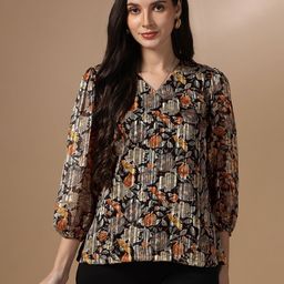 BAESD Women Floral Printed Puff Sleeves Top-image-55