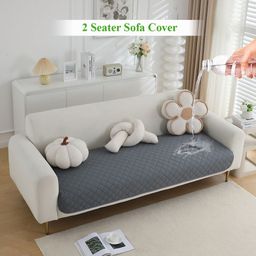 HOKIPO Grey Polyester 1 Piece Sofa Cover-16
