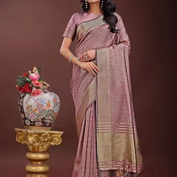 KALINI Woven Design Zari Organza Saree With Unstitched Blouse Piece-image-77