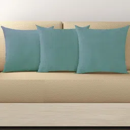 Trance Home Linen Blue Set of 3 Square Cushion Covers-7