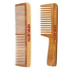 KEYA SETH Set Of 2 Neem Wooden Combs For Detangling-11