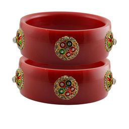 Vidhya Kangan Red Plastic Bangles-image-3