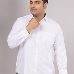Sizeupp Men Plus Size Standard Oversized Fit Spread Collar Solid Cotton Casual Shirt-image-22